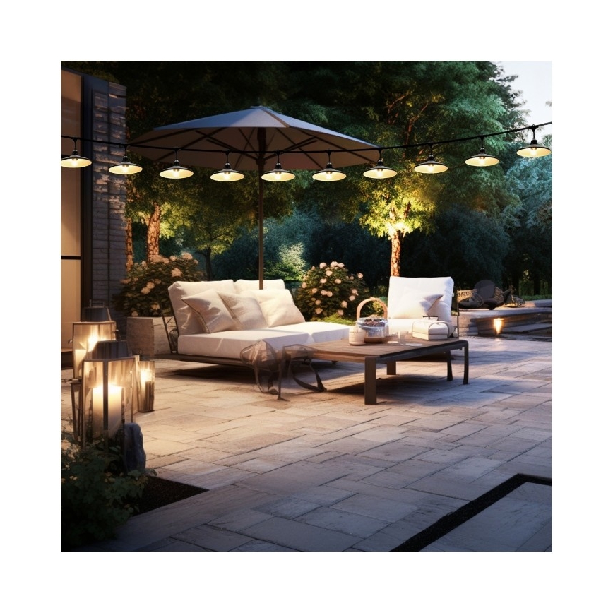 Decoratieve lichtketting voor buiten CRETE 10xE27/230V 15m IP44