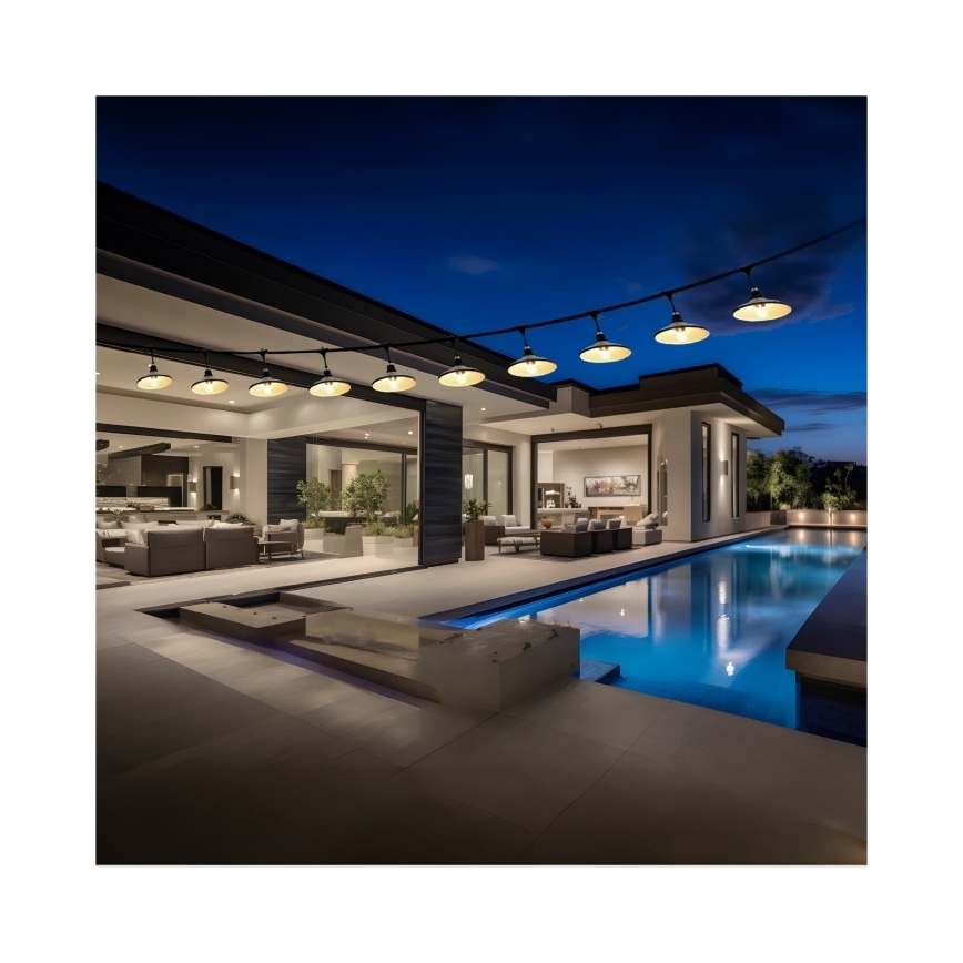 Decoratieve lichtketting voor buiten CRETE 10xE27/230V 15m IP44