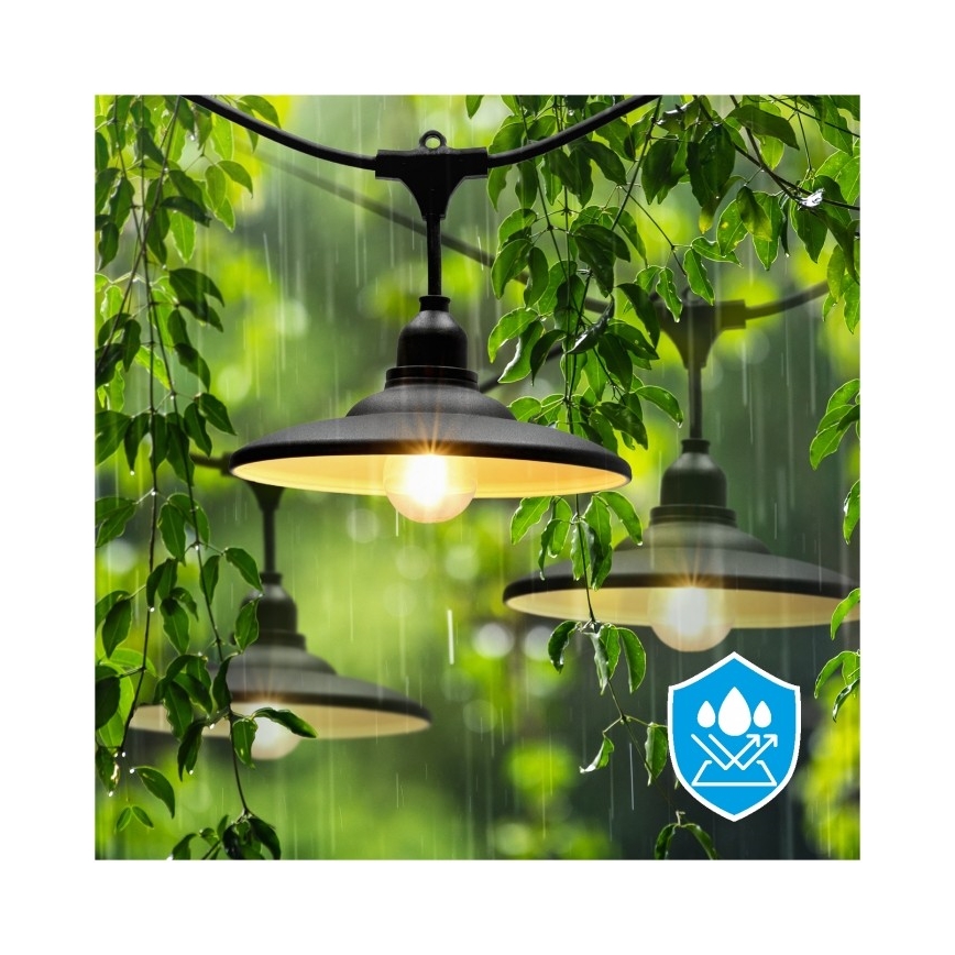 Decoratieve lichtketting voor buiten CRETE 10xE27/230V 15m IP44