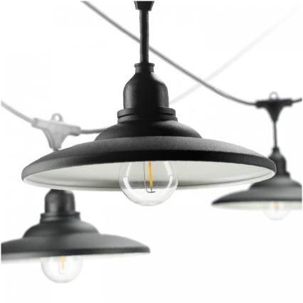 Decoratieve lichtketting voor buiten CRETE 10xE27/230V 15m IP44