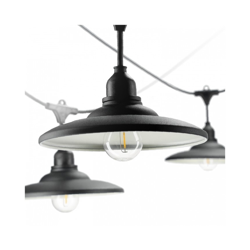Decoratieve lichtketting voor buiten CRETE 10xE27/230V 15m IP44