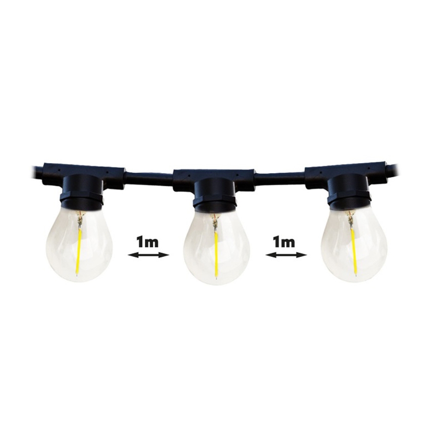 Decoratieve Lichtketting voor Buiten MIMOSA 20xE27/1,3W/230V IP44 20m