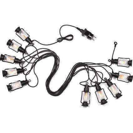 Decoratieve lichtsnoer voor buiten GIRLANDA 10xLED 10m IP44 warmwit