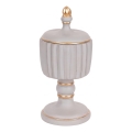 Decoratieve opbergdoos 21 x 9 cm, grijs/goud