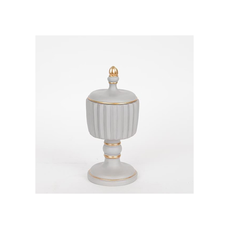 Decoratieve opbergdoos 21 x 9 cm, grijs/goud