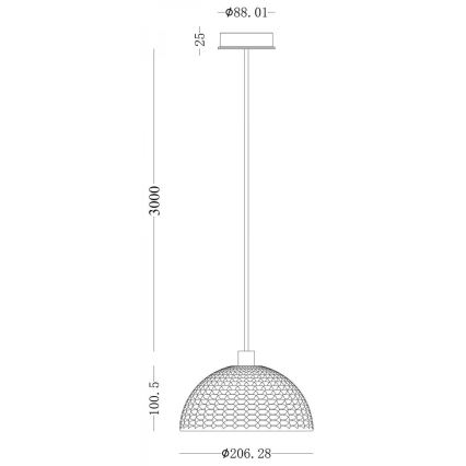 Deko-Light 342142 - Hanglamp aan een koord BASKET 1xE27/40W/230V diameter 20 cm