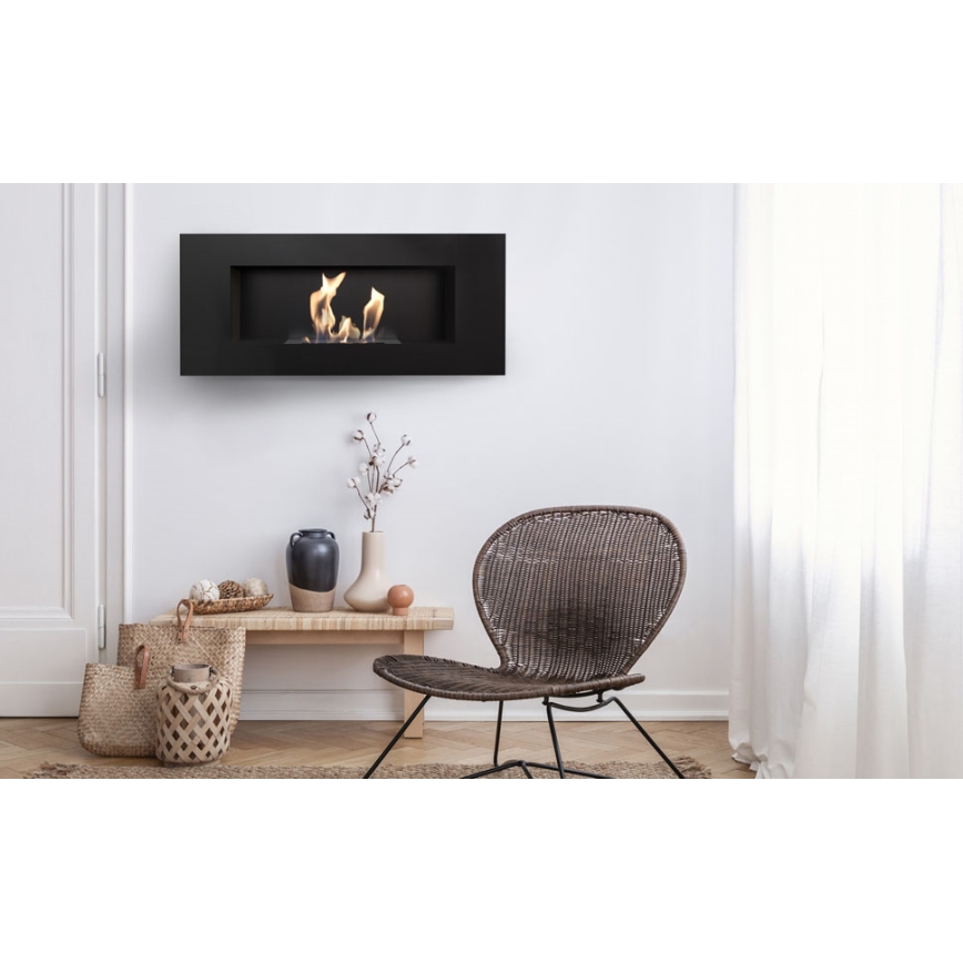 Kratki - Inbouw BIO haard 40x90 cm 2kW zwart
