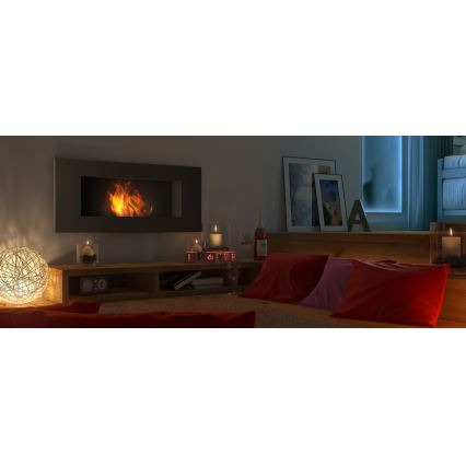 Kratki - Inbouw BIO haard 40x90 cm 2kW zwart