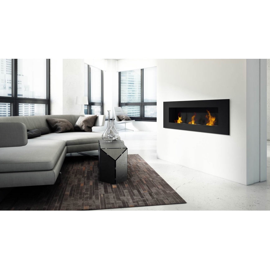 Kratki - Inbouw BIO haard 40x120 cm 3x1,1kW zwart