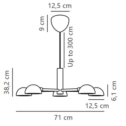DFTP by Nordlux - Hanglamp aan een koord NOMI 5xE14/8W/230V zwart