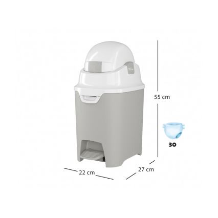 DiaperChamp - Luierbak ONE HANDSFREE grijs