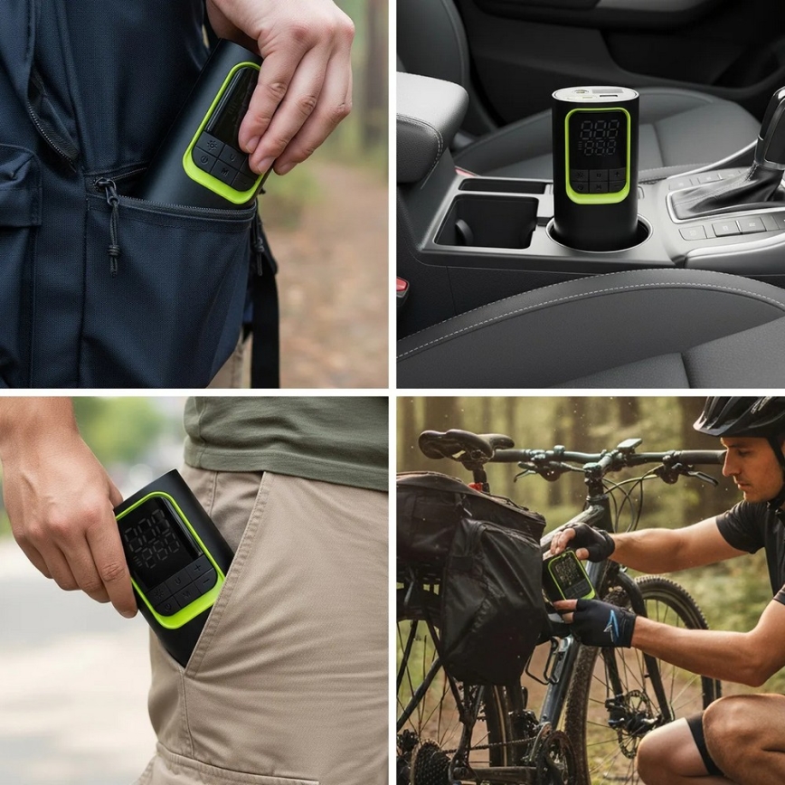 Digitale compacte draagbare compressor 5V 8000 mAh zwart