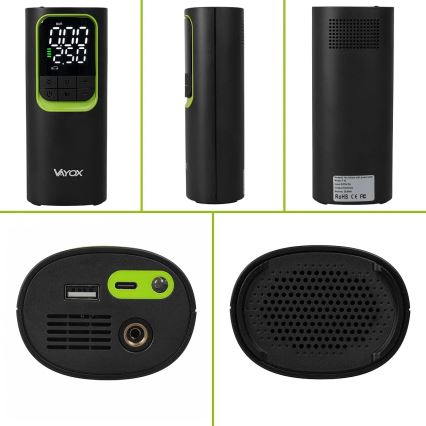 Digitale compacte draagbare compressor 5V 8000 mAh zwart