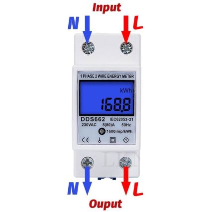 Digitale enkelfasige elektriciteitsmeter voor DIN-rail DDS528L