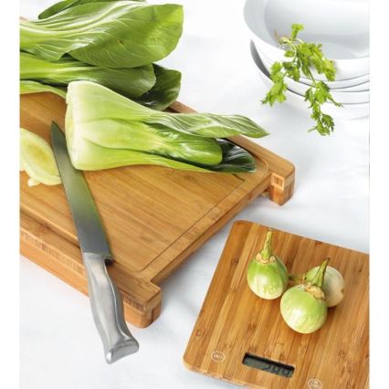 Digitale keukenweegschaal 1xCR2032 + bamboe bord