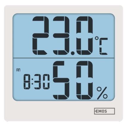 Digitale thermometer met hygrometer, 1x AA, wit