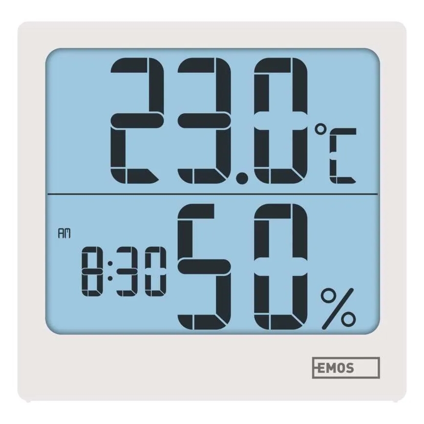 Digitale thermometer met hygrometer, 1x AA, wit