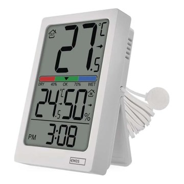 Digitale thermometer met hygrometer, 2xAAA, wit