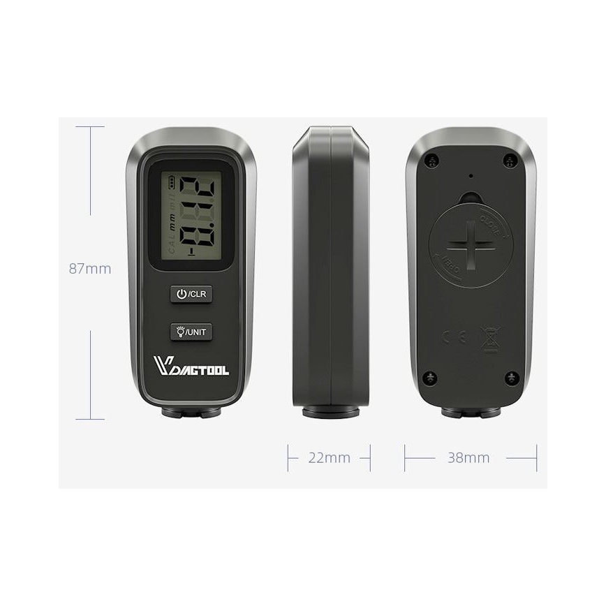 Dikte meter voor laklaag 2xCR2032