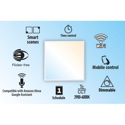 Dimbaar LED Inbouw Paneel LIBRA LED/40W/230V 2900-6000K Wi-Fi Tuya
