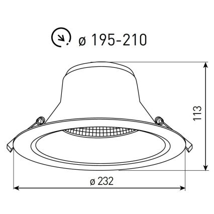 Dimbaar LED inbouwarmatuur voor badkamer NYON LED/24/34W/230V 3000/4000/5700K Ø 23,2 cm IP44 wit