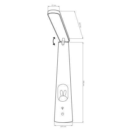 Dimbaar LED touch tafellampje BUNNY LED/7W/230V 2700/4000/6500K wit