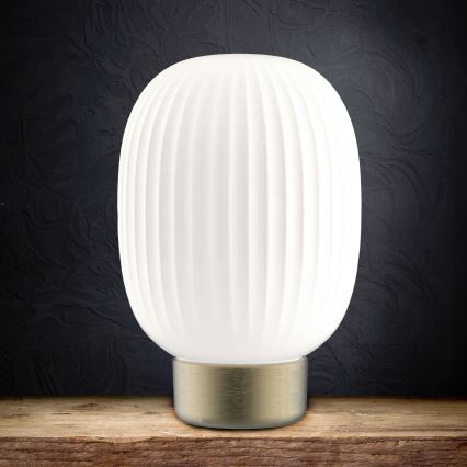 Dimbaar LED touch tafellampje LATTE LED/1,8W/5V USB 2000 mAh goud/wit