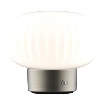 Dimbaar LED touch tafellampje LATTE LED/1,8W/5V USB 2000 mAh mat chroom/wit