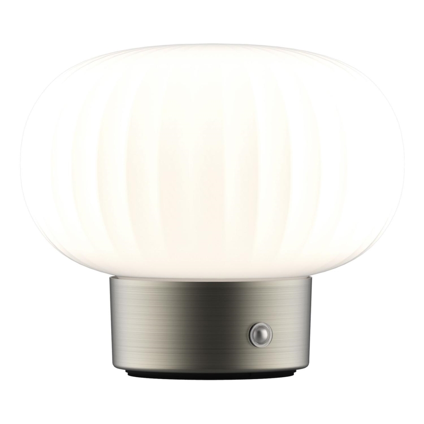 Dimbaar LED touch tafellampje LATTE LED/1,8W/5V USB 2000 mAh mat chroom/wit