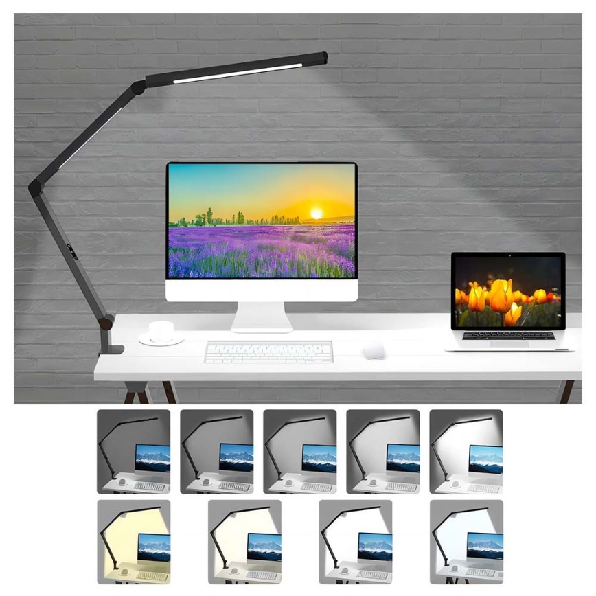 LED Dimbaar aanraken flexibel tafellamp POINTIQ LED/12W/230V 3000/4000/5000/6500K CRI 92 zwart