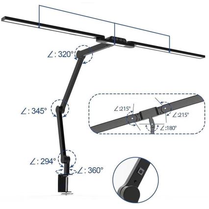 LED Dimbaar aanraken flexible tafellamp LED/24W/230V 3000-6500K CRI 92 zwart