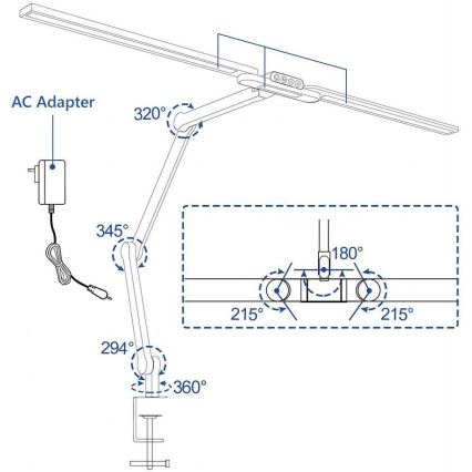 LED Dimbaar aanraken flexible tafellamp LED/24W/230V 3000-6500K CRI 92 zwart