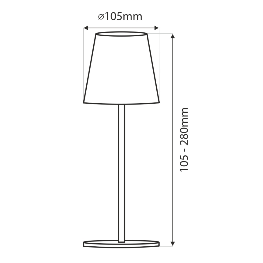 Dimbaar LED touch tafellampje LED/3W/5V USB 800 mAh wit