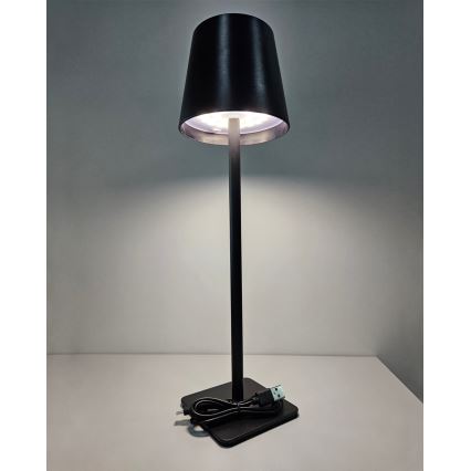Dimbaar LED touch tafellampje LED/5W/5V USB 1200 mAh zwart