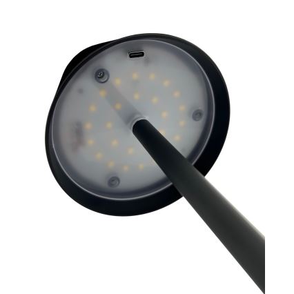Dimbaar LED touch tafellampje LED/5W/5V USB 1200 mAh zwart