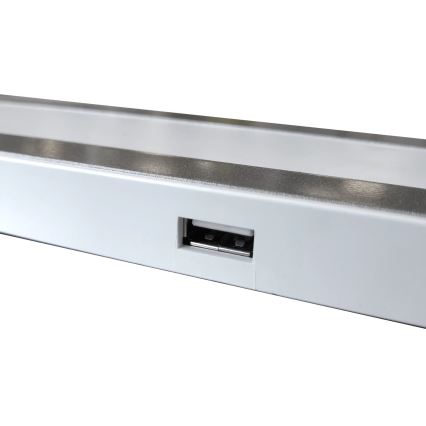 Dimbaar LED touch tafellampje MADERA LED/7W/230V USB wit