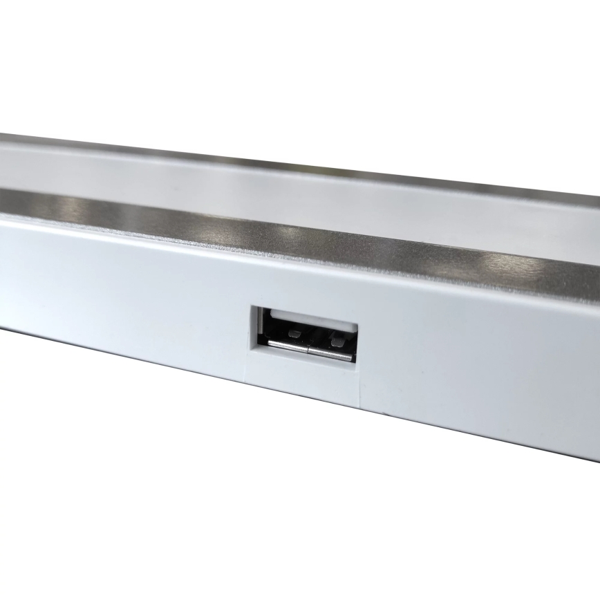 Dimbaar LED touch tafellampje MADERA LED/7W/230V USB wit
