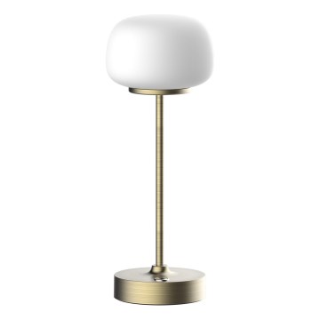 Dimbaar LED touch tafellampje RIMINI LED/2W/5V USB 2000 mAh goud/wit