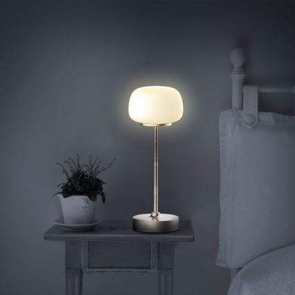 Dimbaar LED touch tafellampje RIMINI LED/2W/5V USB 2000 mAh goud/wit