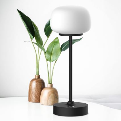 Dimbaar LED touch tafellampje RIMINI LED/2W/5V USB 2000 mAh zwart/wit