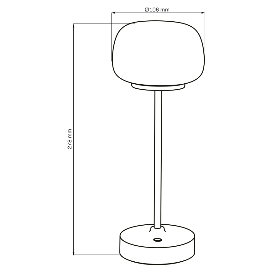 Dimbaar LED touch tafellampje RIMINI LED/2W/5V USB 2000 mAh zwart/wit