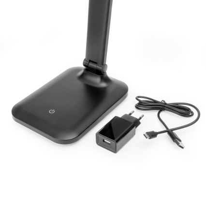 Dimbare aanraaktafellamp met USB-poort REMUS LED/5W/230V zwart