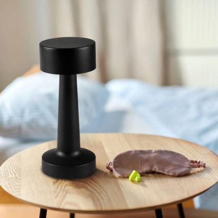 Dimbare LED-aanraaktafellamp SIMPLY LED/5V 2700/4000/6500K 800 mAh zwart