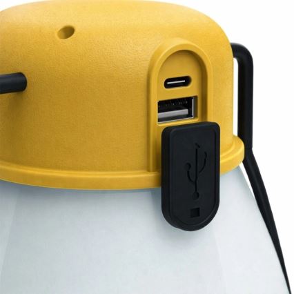 Dimbare draagbare oplaadbare LED-lamp met powerbankfunctie LUMINA MINIO, LED/5V, 1800 mAh, IP44, geel