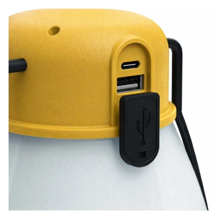 Dimbare draagbare oplaadbare LED-lamp met powerbankfunctie LUMINA MINIO, LED/5V, 1800 mAh, IP44, geel