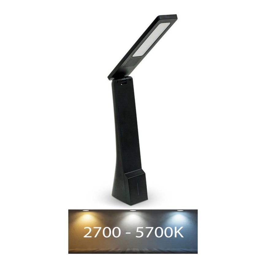 Dimbare en Oplaadbare LED Tafel Lamp met Touch besturing USB LED/4W/5V 1200 mAh 2700K-5700K zwart