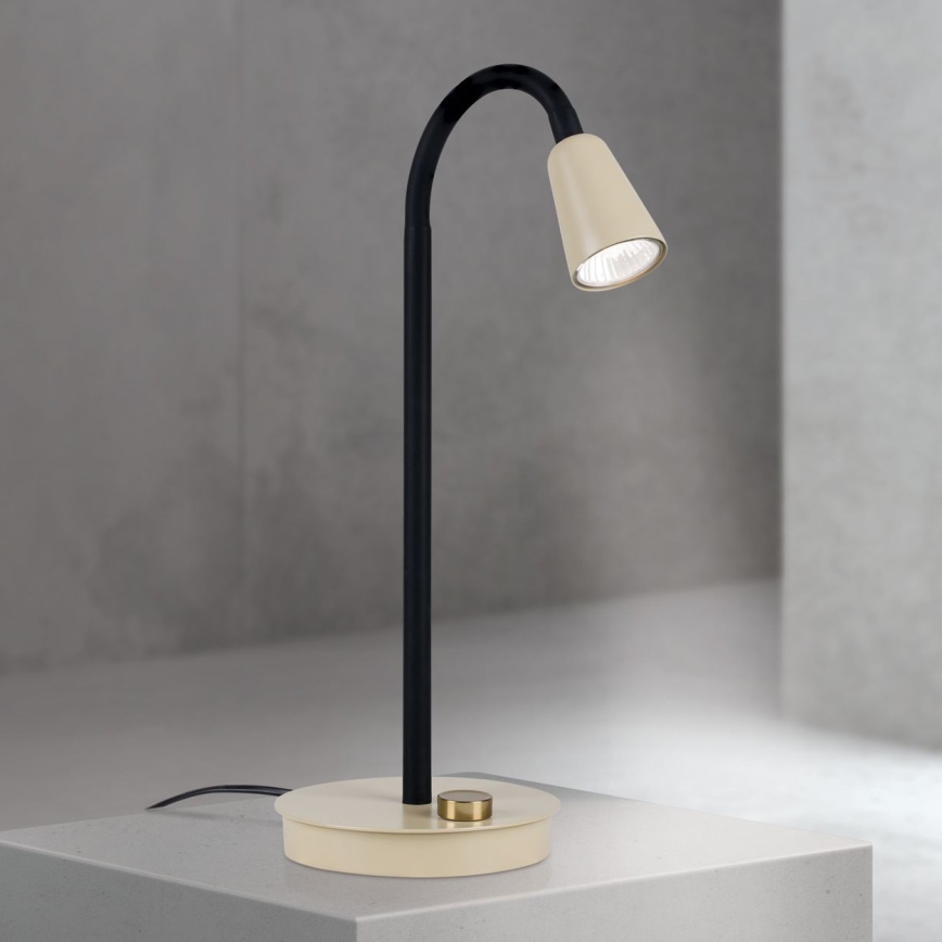 Dimbare flexibele bureaulamp DOTTY 1xGU10/10W/230V beige/zwart