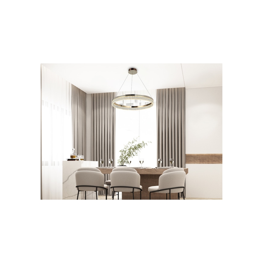 LED dimbare kristallen kroonluchter aan kabel THALIA LED/55W/230V 3000-6000K Ø 80 cm + afstandsbediening