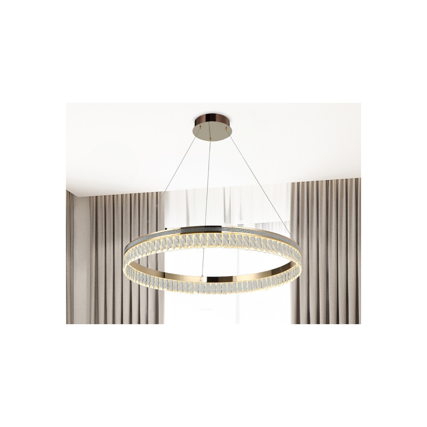 LED dimbare kristallen kroonluchter aan kabel THALIA LED/55W/230V 3000-6000K Ø 80 cm + afstandsbediening