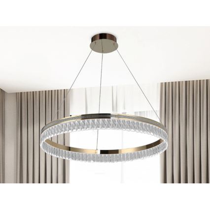 LED dimbare kristallen kroonluchter aan kabel THALIA LED/55W/230V 3000-6000K Ø 80 cm + afstandsbediening